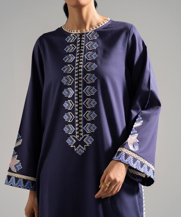 2 Piece - Embroidered Dobby Suit