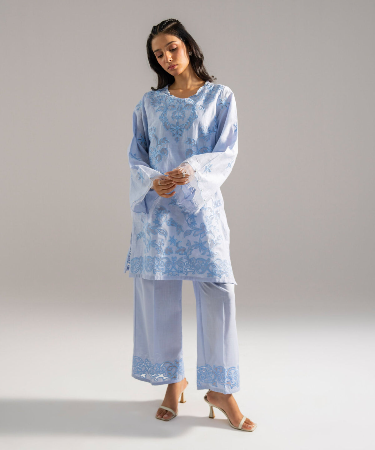 2 Piece - Embroidered Crosshatch Suit PEW26SMV1021