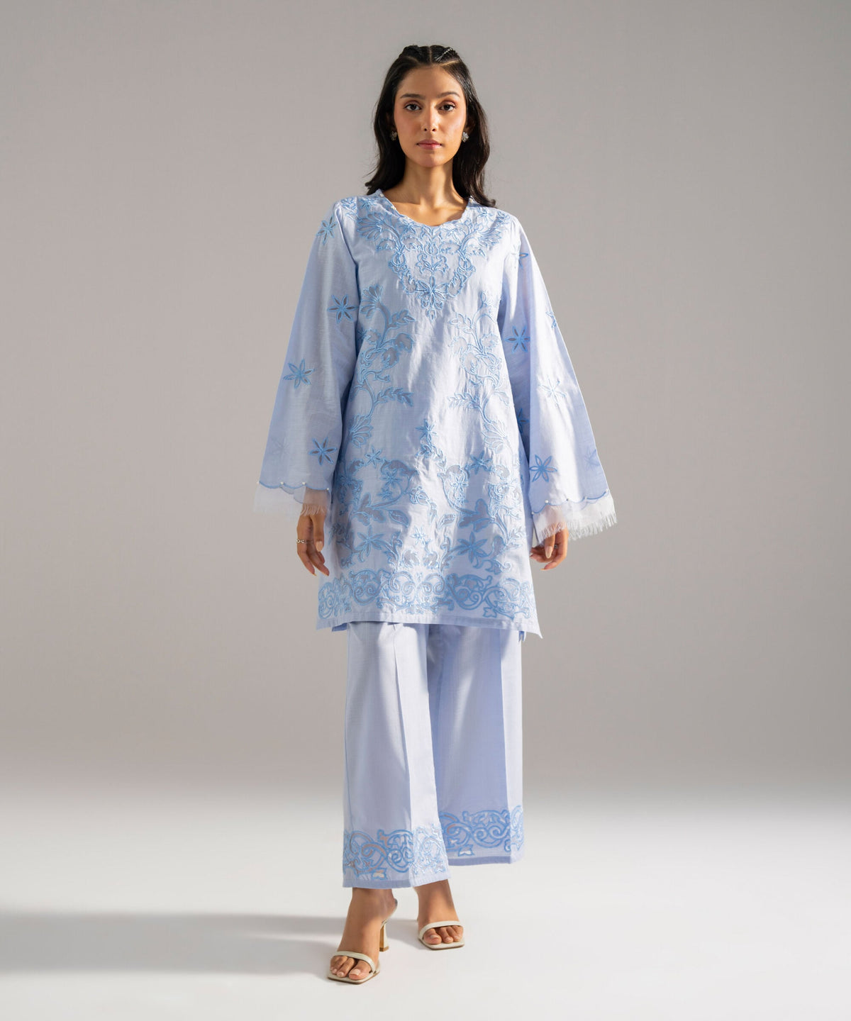 2 Piece - Embroidered Crosshatch Suit PEW26SMV1021