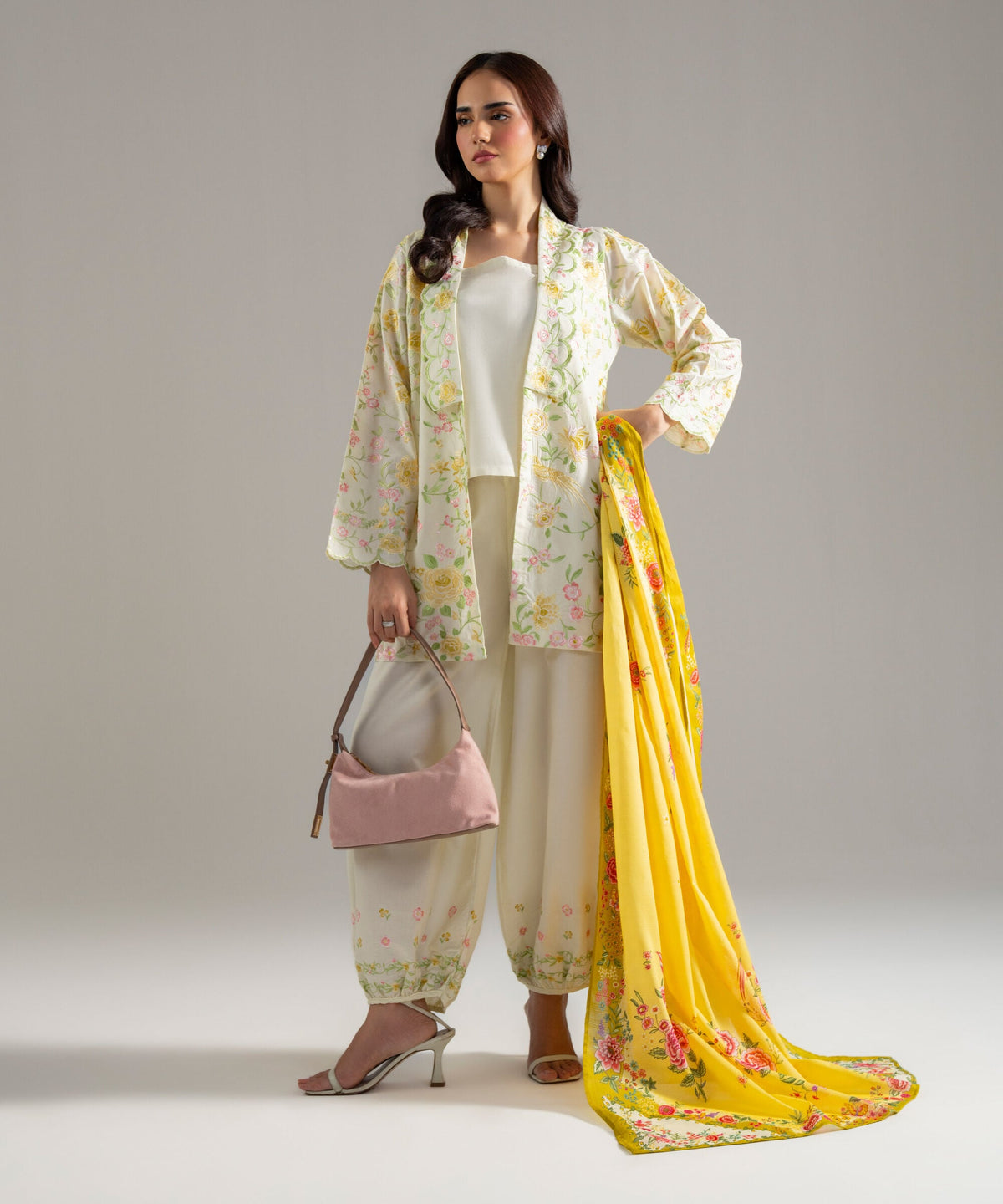 3 Piece - Embroidered Cambric Suit PEW26SSTV109