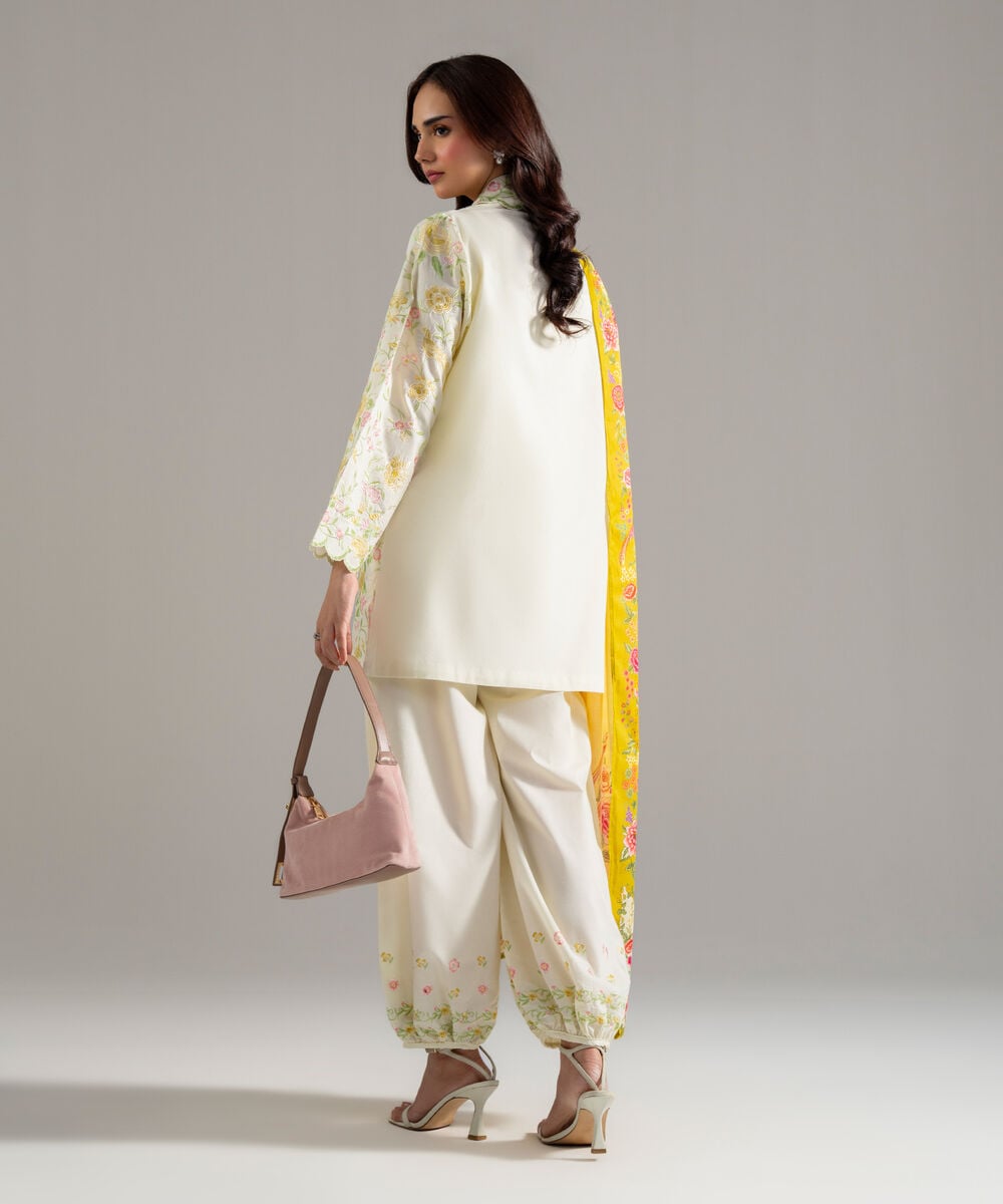 3 Piece - Embroidered Cambric Suit PEW26SSTV109