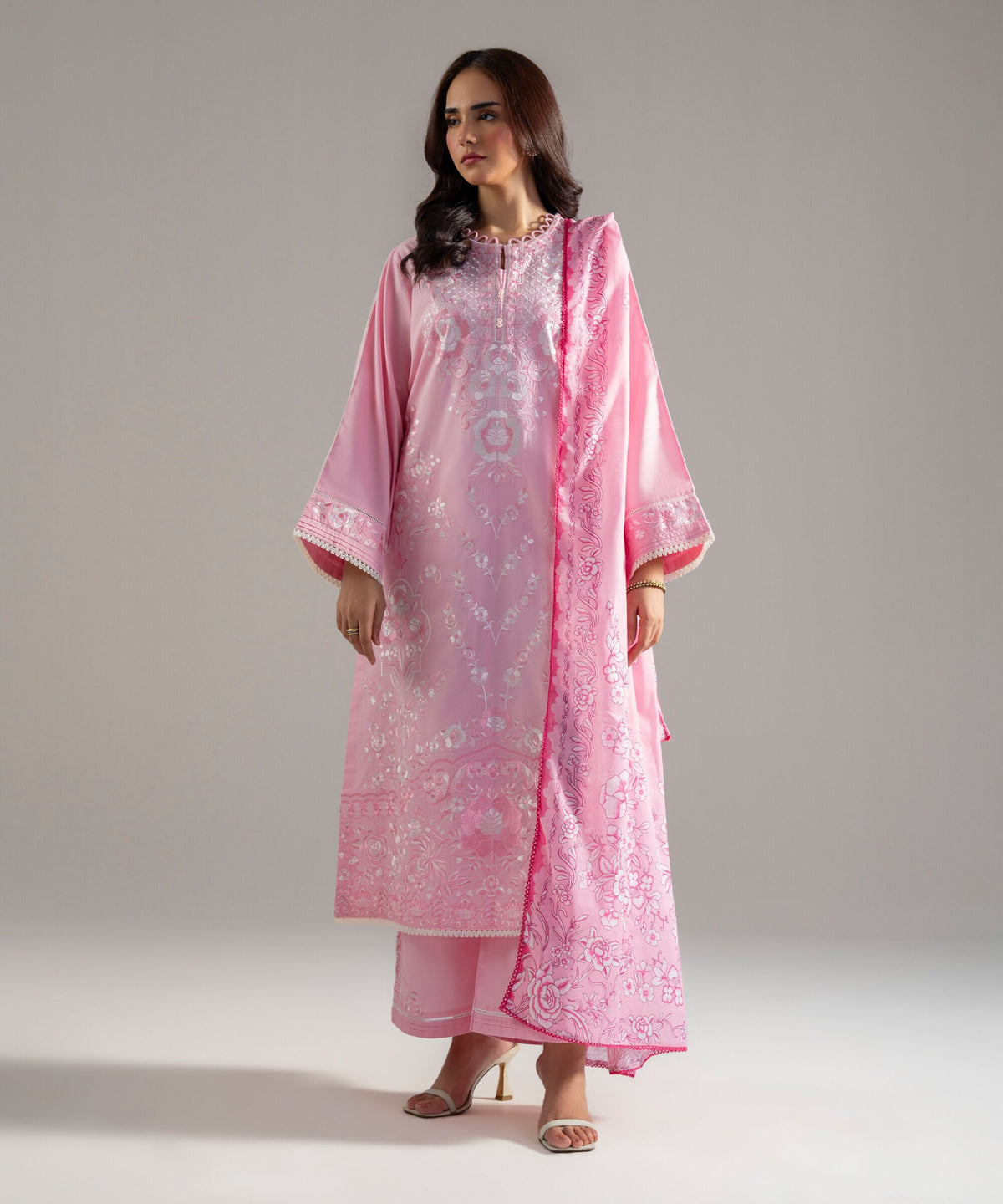 3 Piece - Embroidered Cambric Suit PEW26STV1011