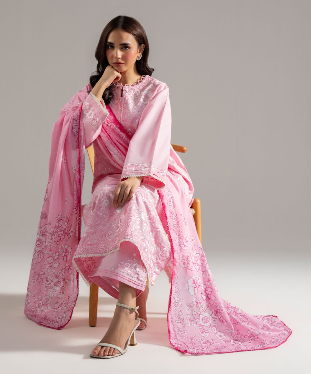 3 Piece - Embroidered Cambric Suit PEW26STV1011