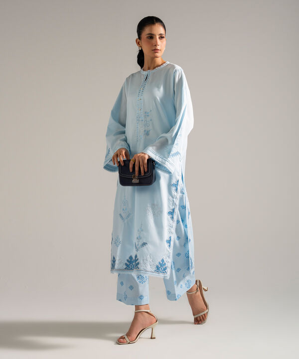 2 Piece - Embroidered Dobby Suit