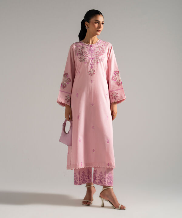 2 Piece - Embroidered Dobby Suit