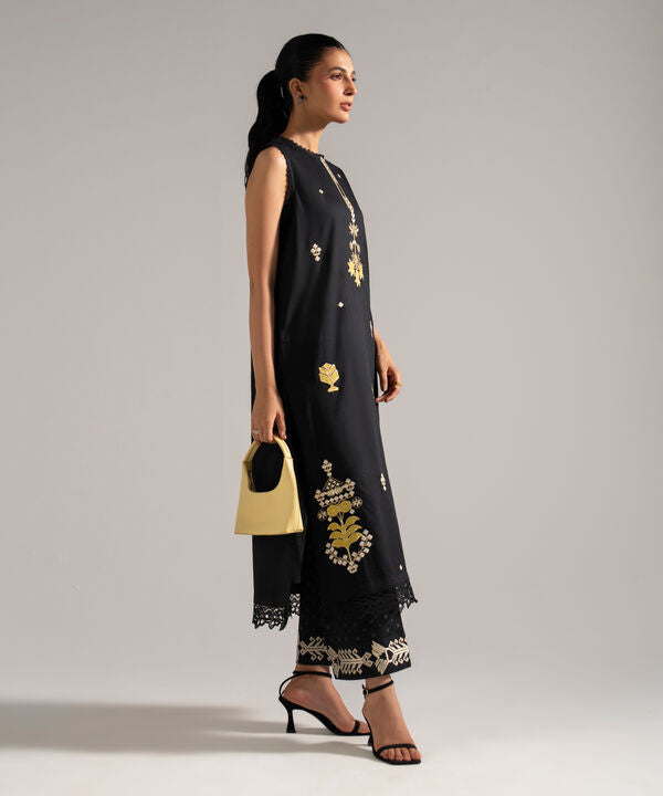 2 Piece - Embroidered Dobby Suit