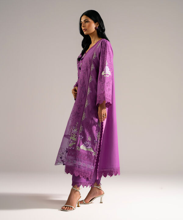 3 Piece - Embroidered Crosshatch Suit
