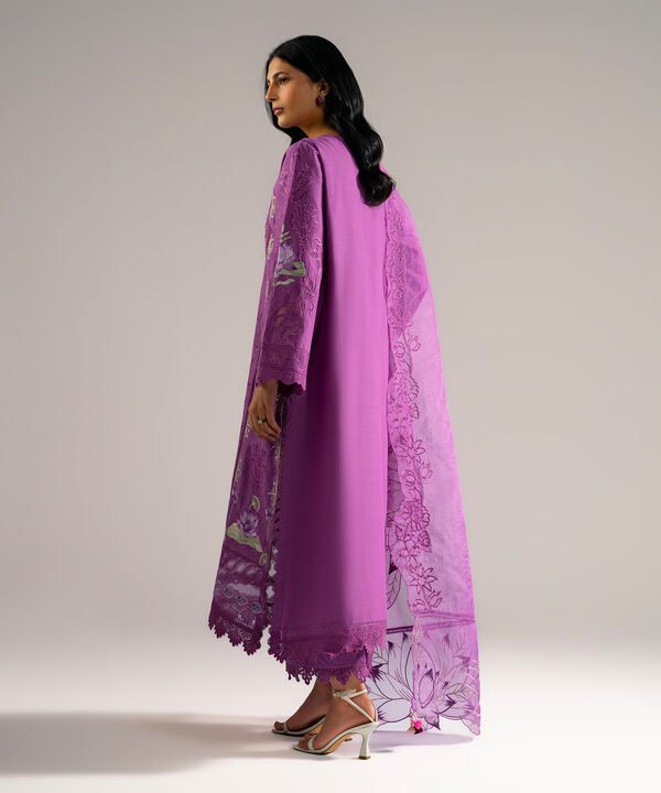 3 Piece - Embroidered Crosshatch Suit