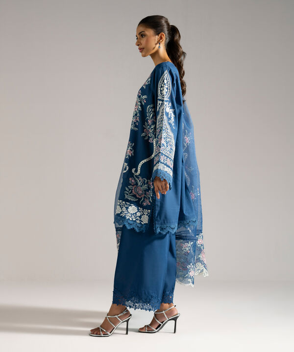 3 Piece - Embroidered Crosshatch Suit