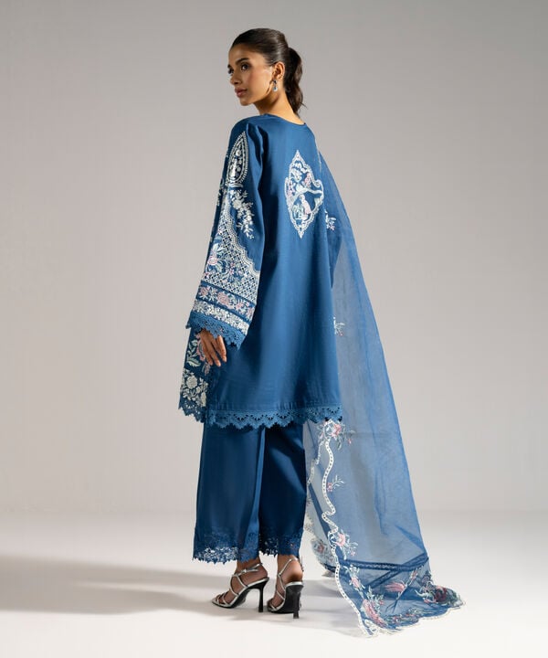 3 Piece - Embroidered Crosshatch Suit
