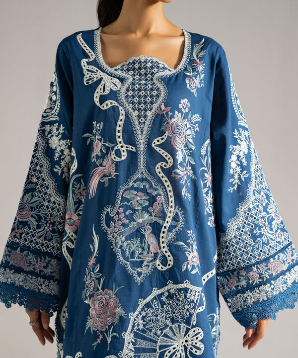 3 Piece - Embroidered Crosshatch Suit