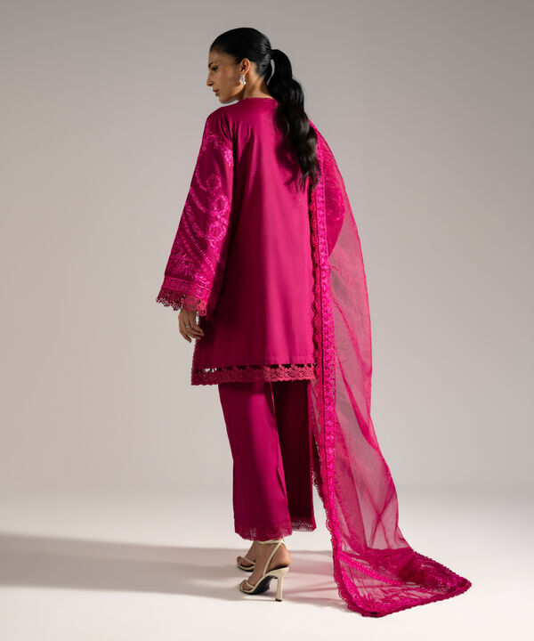 3 Piece - Embroidered Crosshatch Suit