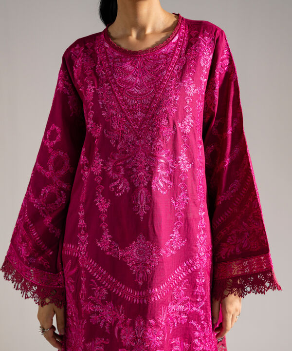 3 Piece - Embroidered Crosshatch Suit
