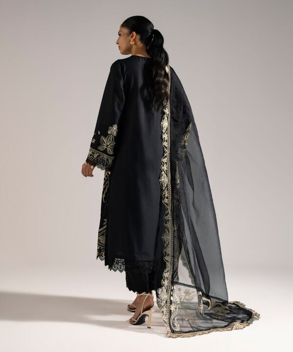 3 Piece - Embroidered Crosshatch Suit