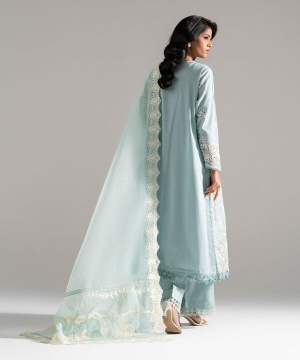3 Piece - Embroidered Crosshatch Suit
