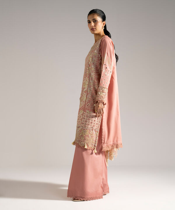 3 Piece - Embroidered Crosshatch Suit