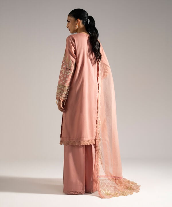 3 Piece - Embroidered Crosshatch Suit