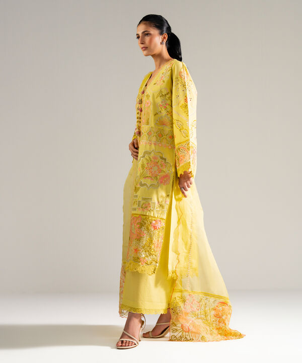 3 Piece - Embroidered Crosshatch Suit