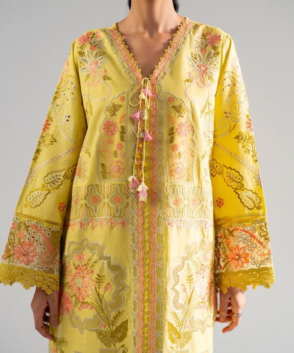 3 Piece - Embroidered Crosshatch Suit