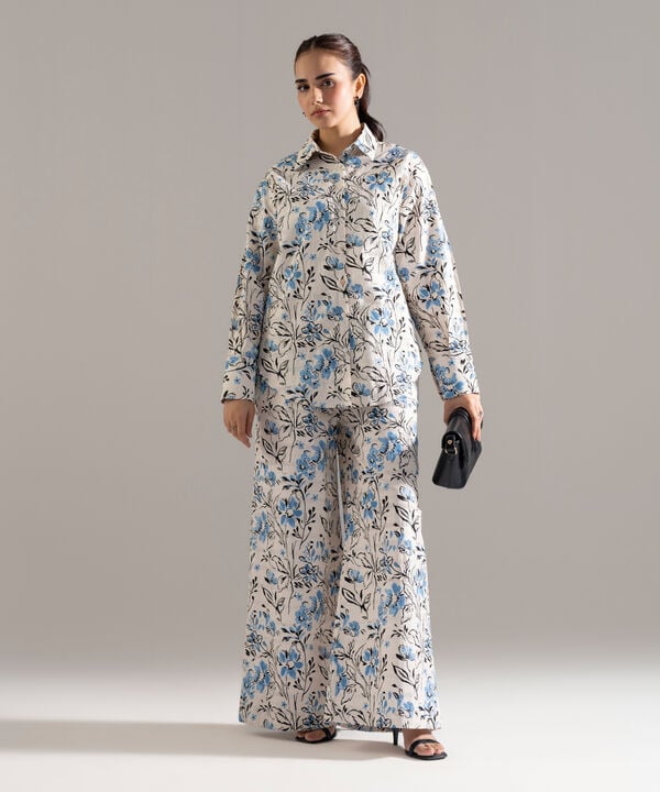 2 Piece - Printed Seersucker Suit