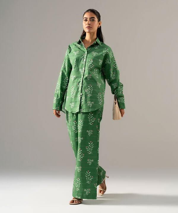 2 Piece - Printed Seersucker Suit
