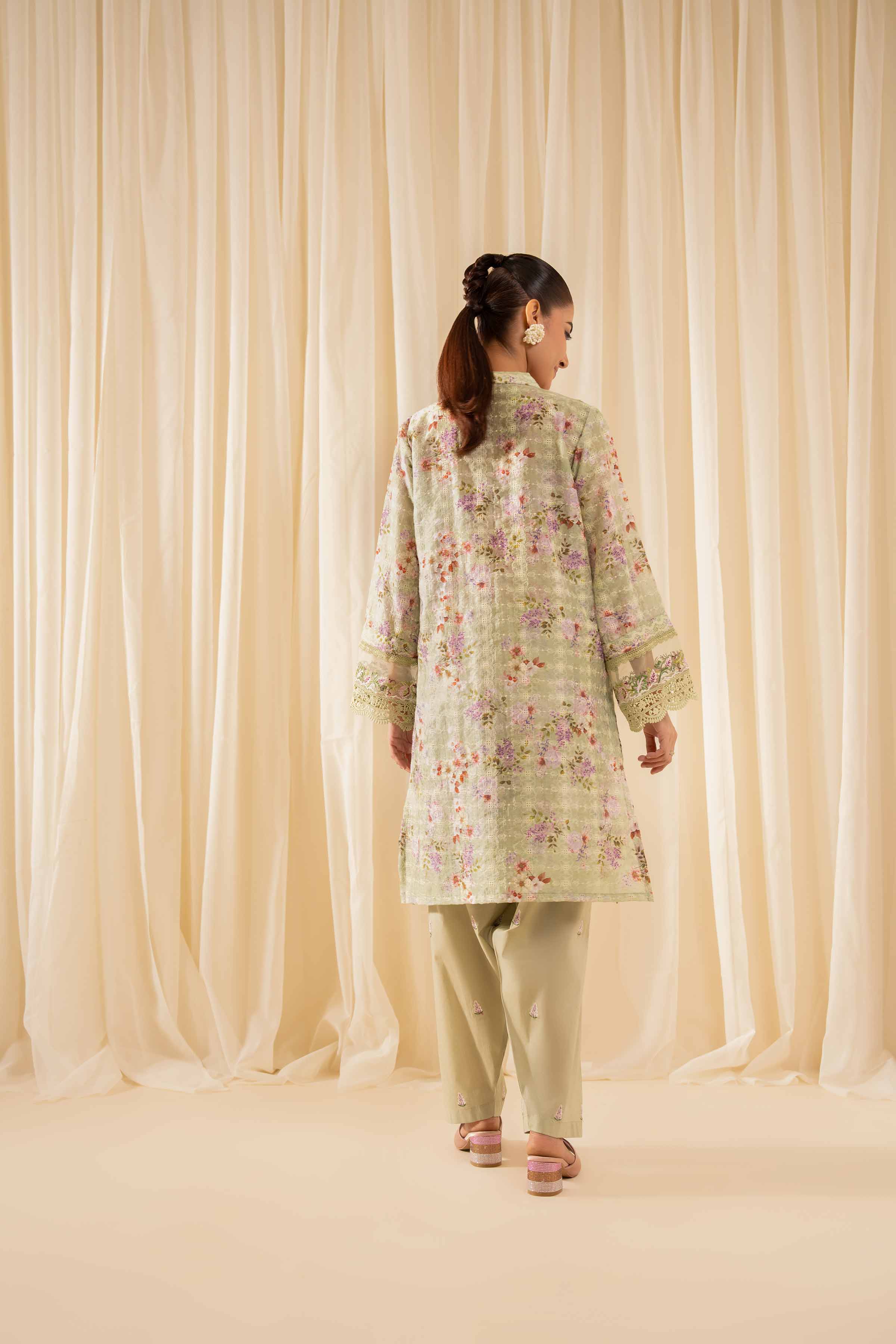 2 Piece - Printed Embroidered Suit - PFE25-34