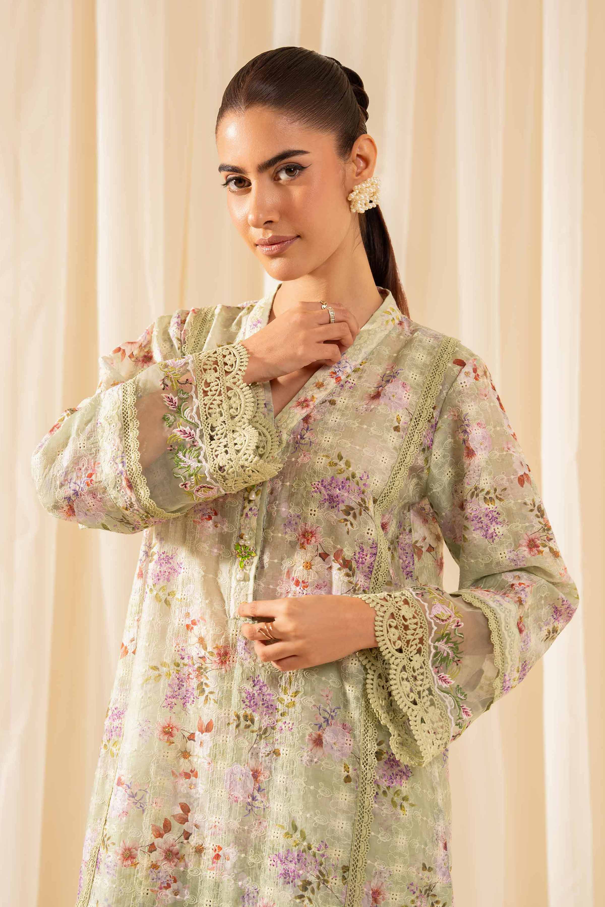 2 Piece - Printed Embroidered Suit - PFE25-34