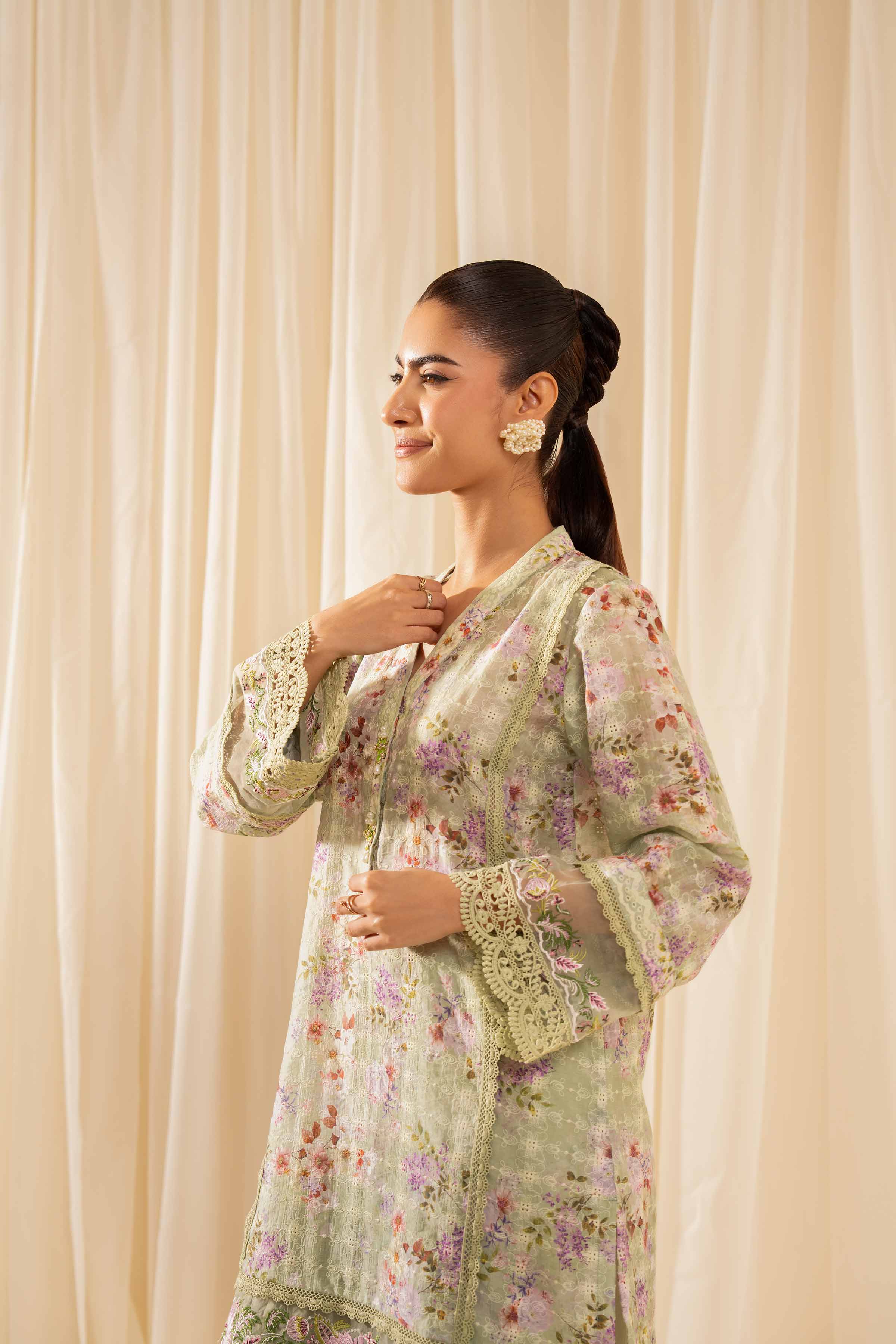 2 Piece - Printed Embroidered Suit - PFE25-34