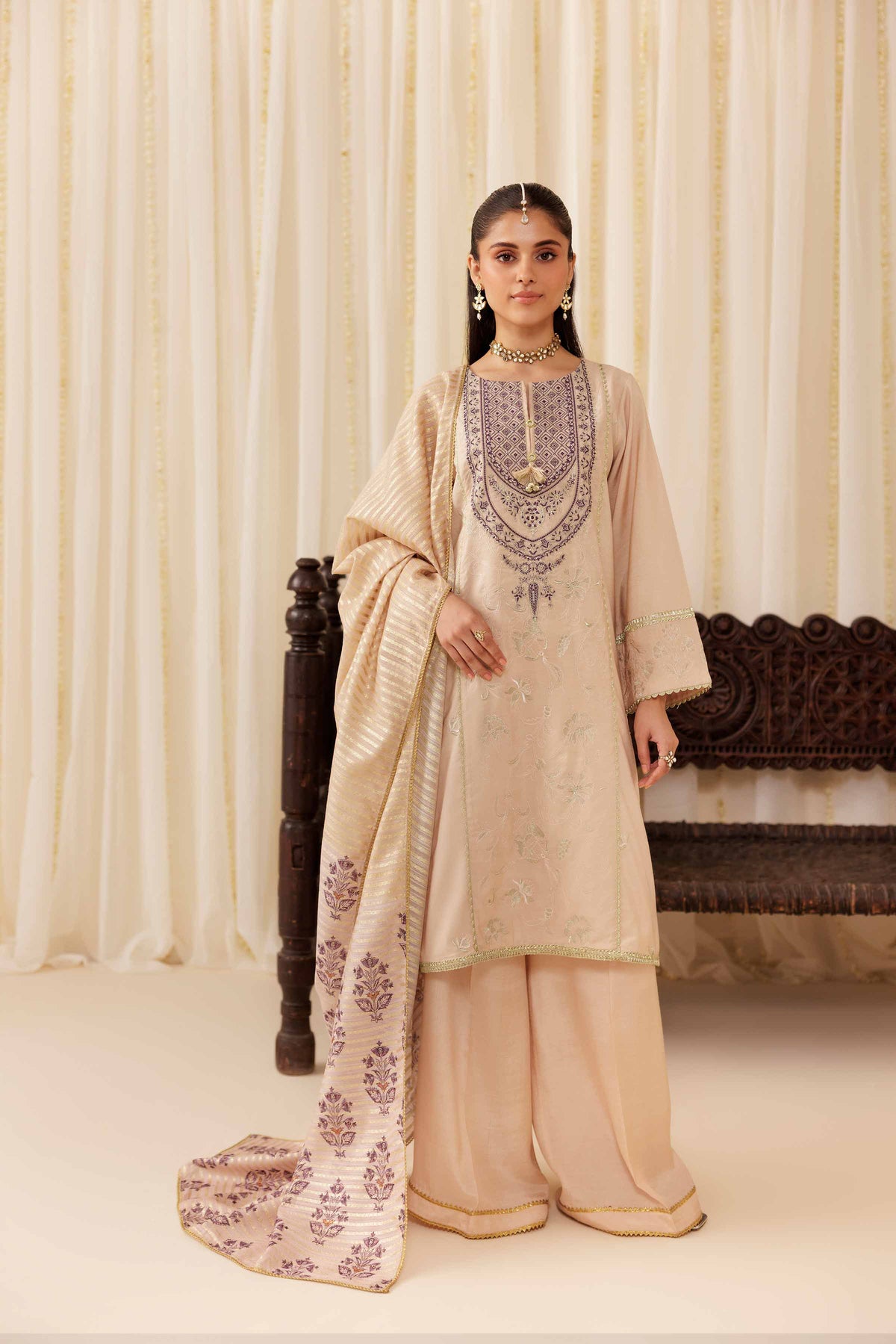 3 Piece - Embroidered Suit - PFE25-58