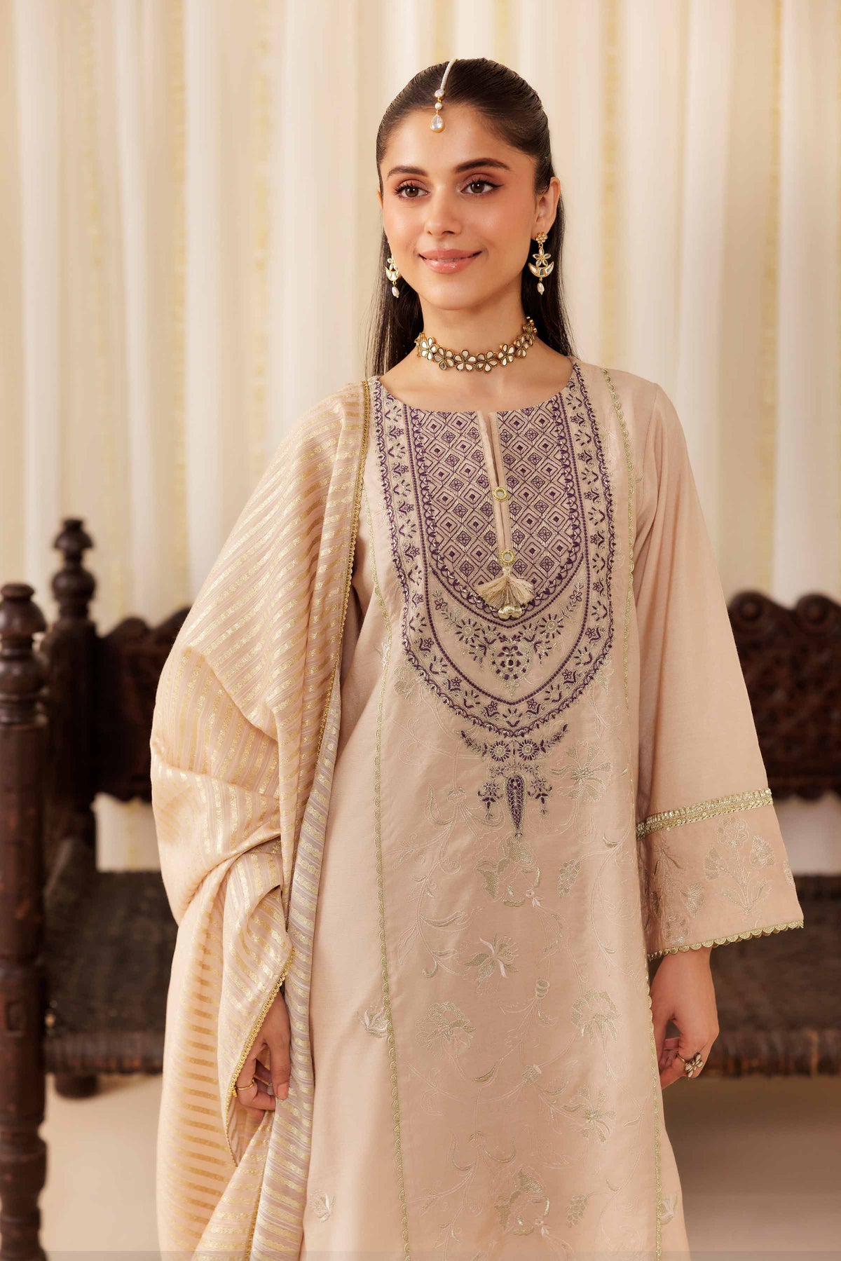 3 Piece - Embroidered Suit - PFE25-58