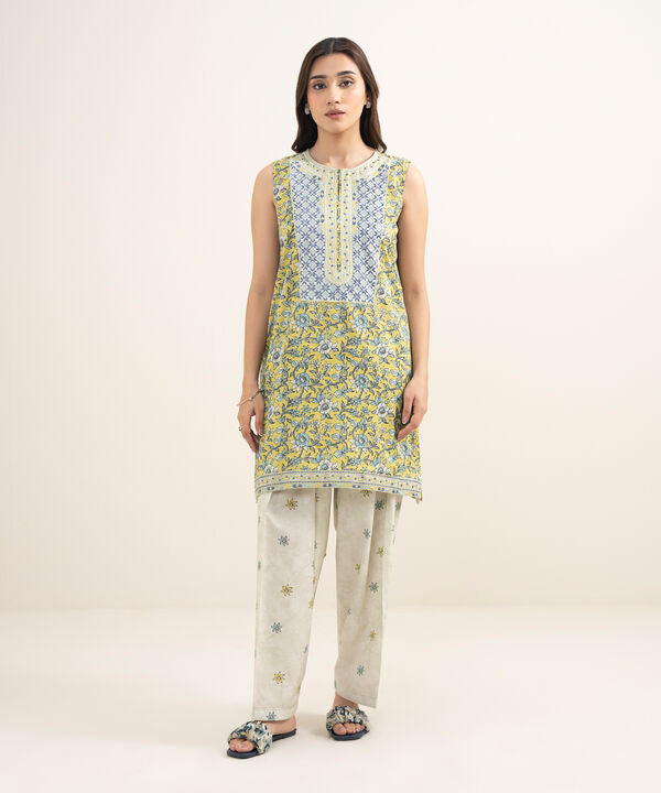 2 Piece - Embroidered Dobby Suit