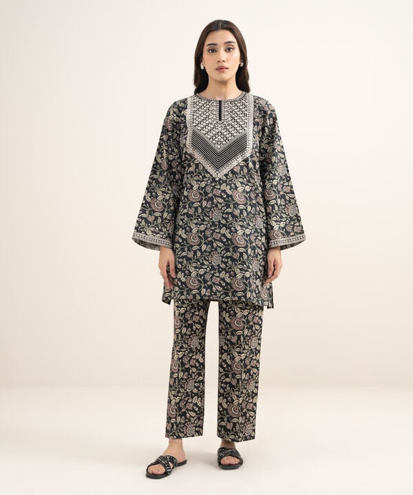 2 Piece - Embroidered Dobby Suit
