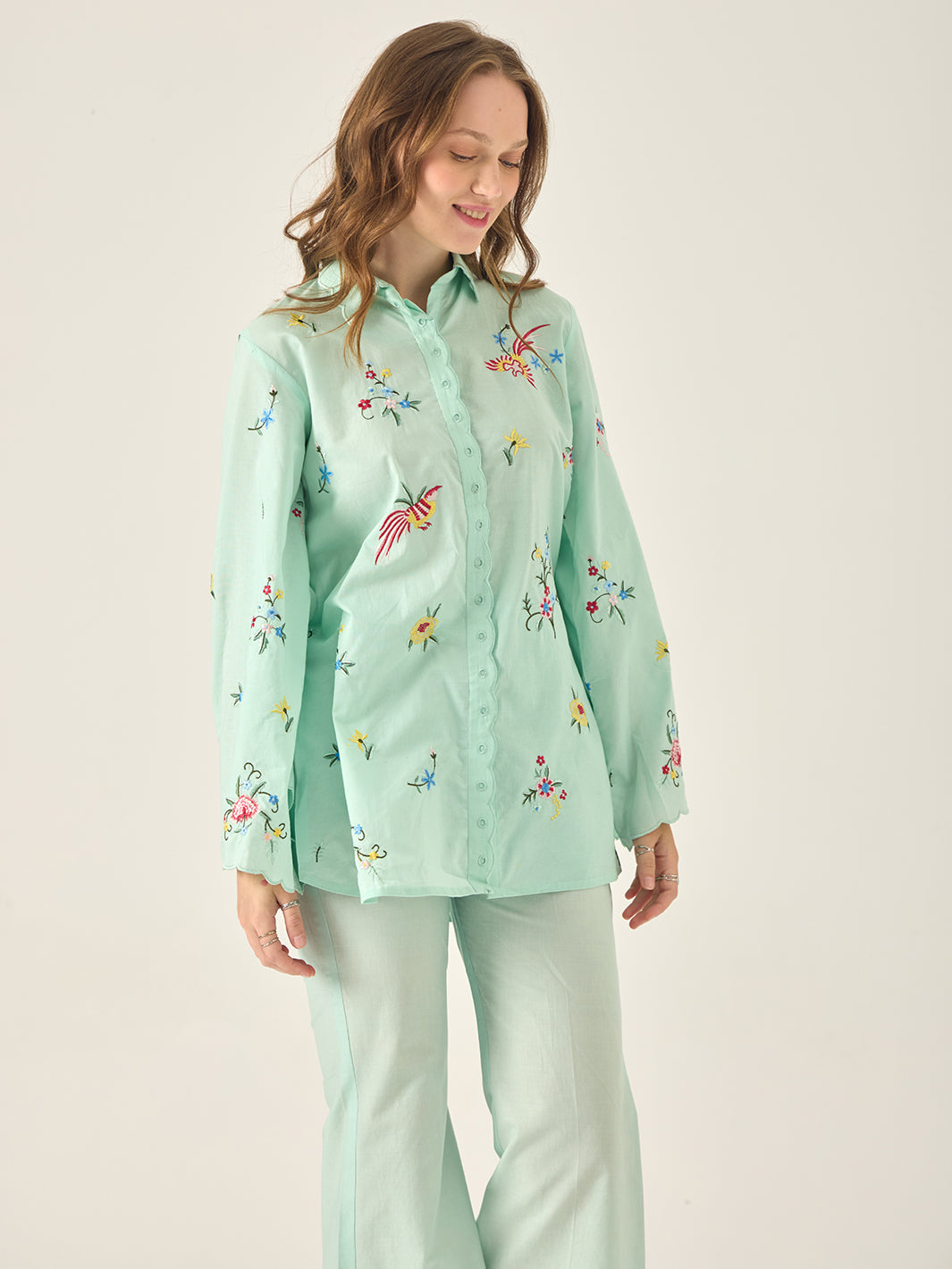 Silene - Embroidered 2Pc Co-ords Set  Cotton