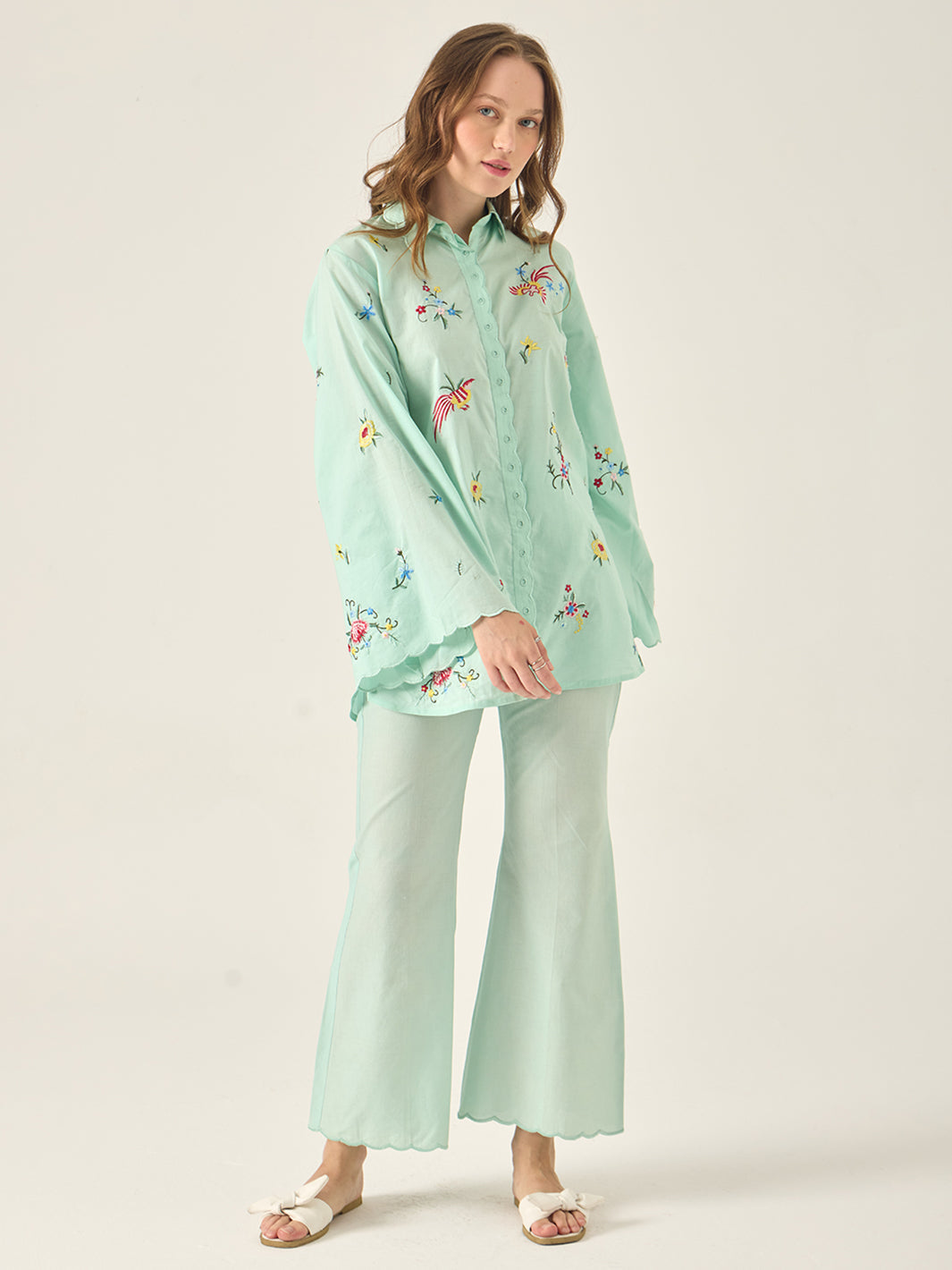 Silene - Embroidered 2Pc Co-ords Set  Cotton