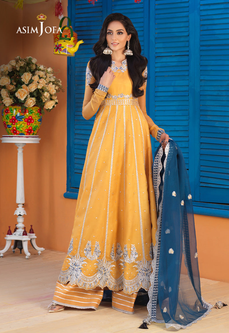 AJFC-61 EMBROIDERED ORGANZA 3 PCS