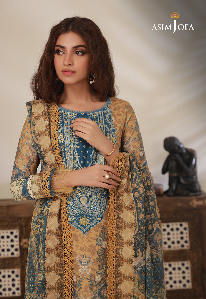 Ajbpd-11 Designers Embroidered Stitched 3 Pcs