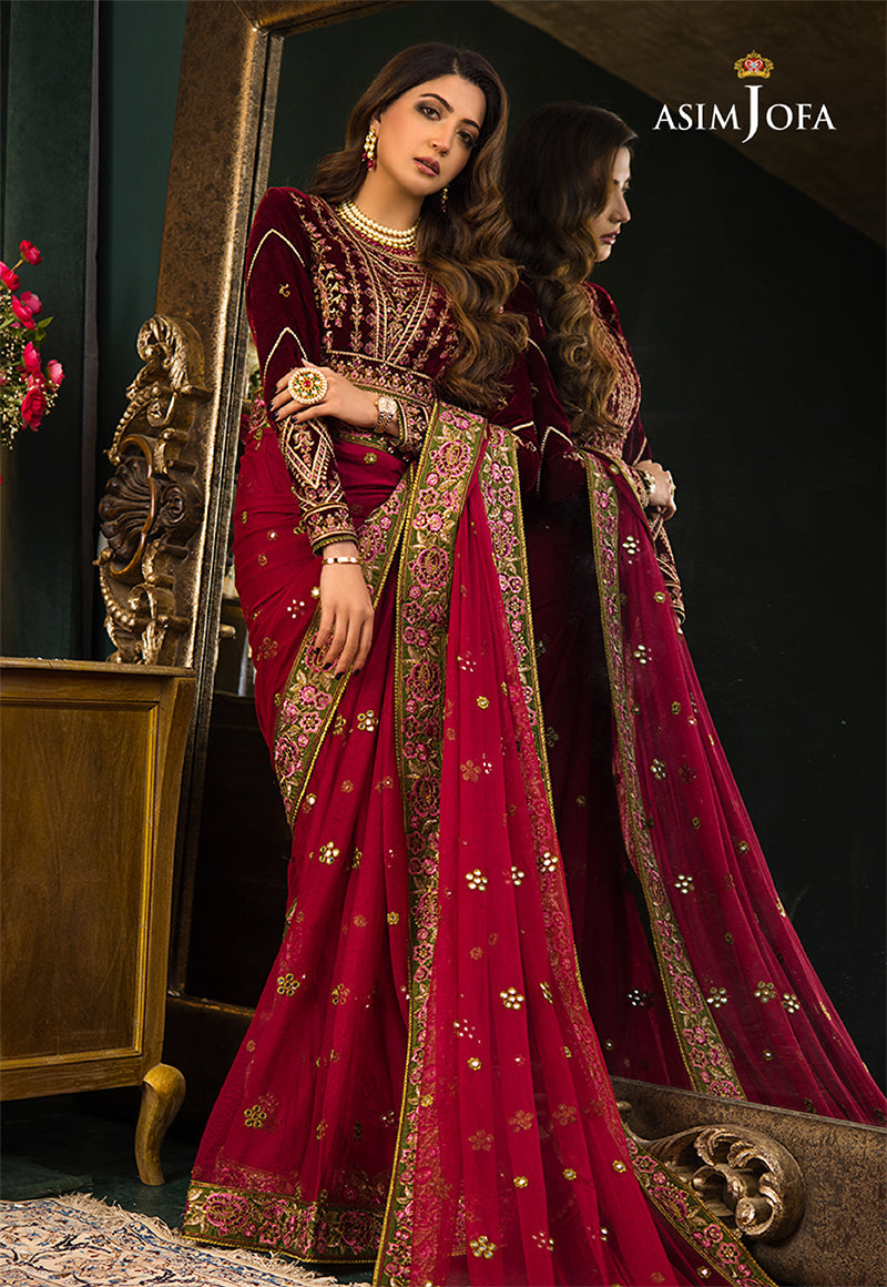 AJMR-06 EMBROIDERED COTTON SILK 2 PCS