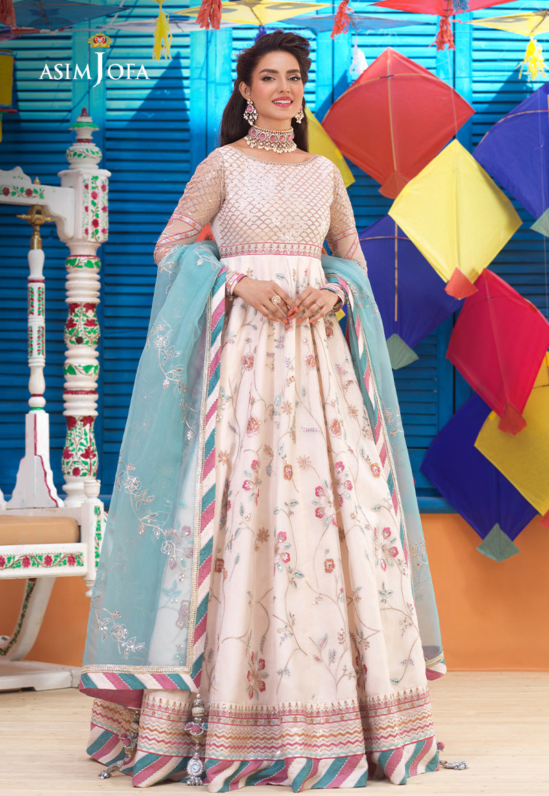AJFC-76 EMBROIDERED ORGANZA 3 PCS