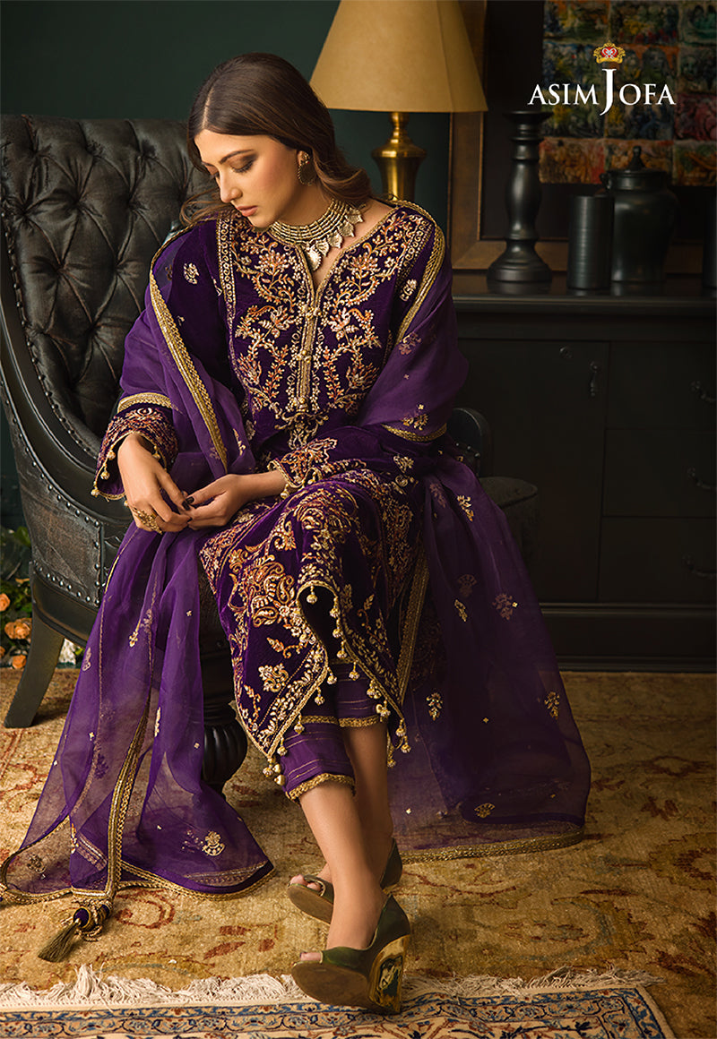AJMR-02 EMBROIDERED VELVET 3 PCS