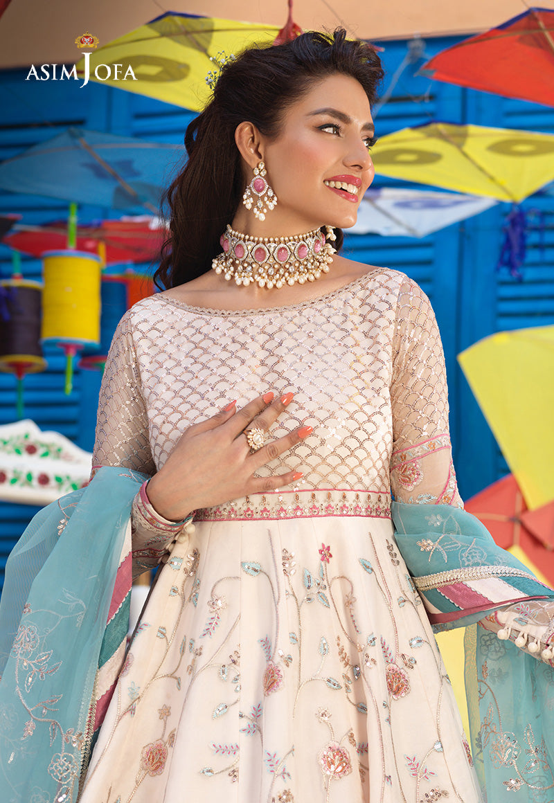 AJFC-76 EMBROIDERED ORGANZA 3 PCS