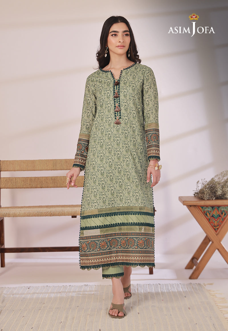 AJULN-09 Embroidered Cotton Net Unstitched 3 Pcs