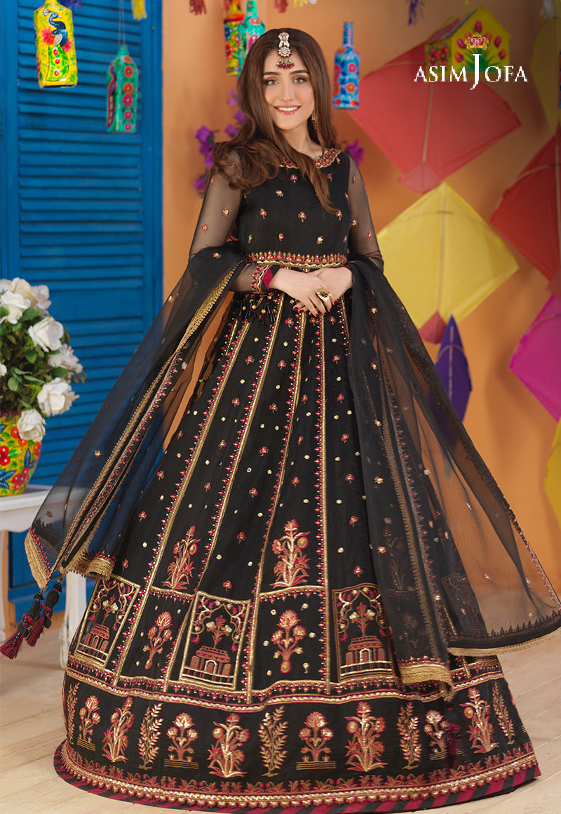 AJFC-57 EMBROIDERED ORGANZA 3 PCS