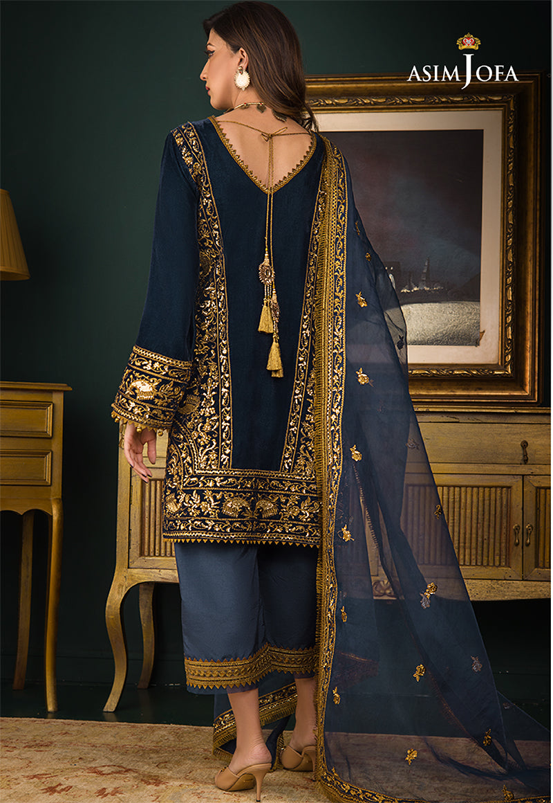 AJMR-09 EMBROIDERED VELVET 3 PCS