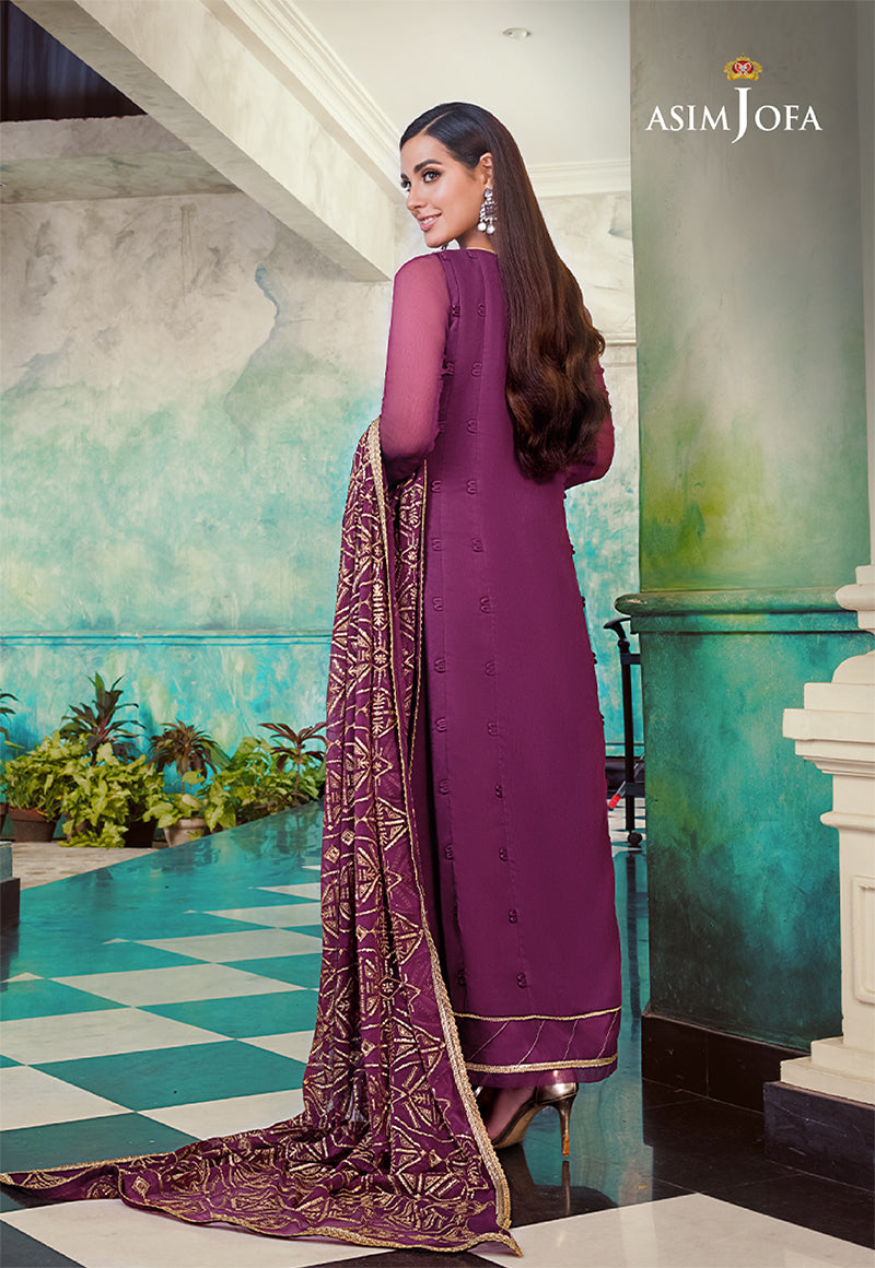 AJIM-19 EMBROIDERED CHIFFON 3 PCS
