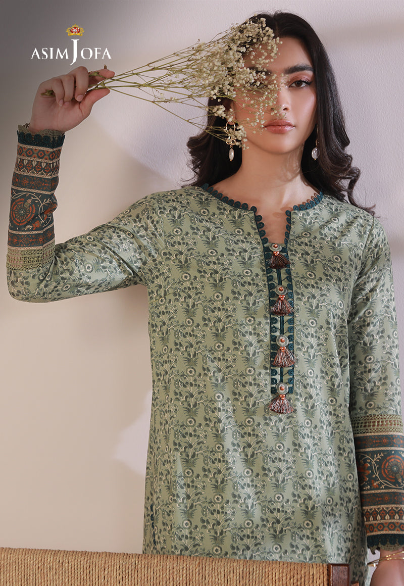 AJULN-09 Embroidered Cotton Net Unstitched 3 Pcs