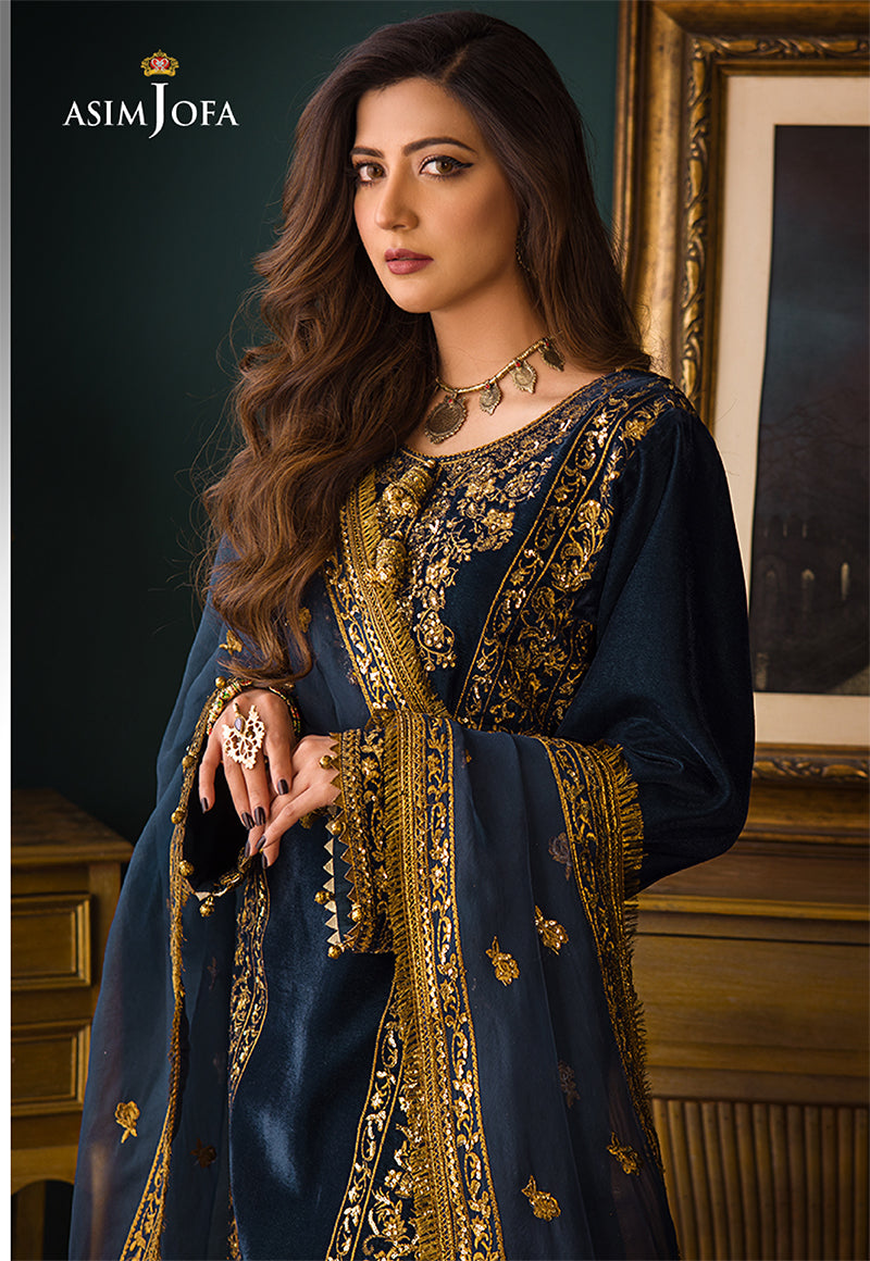 AJMR-09 EMBROIDERED VELVET 3 PCS