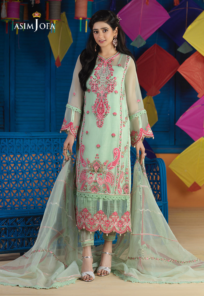 AJFC-66 EMBROIDERED ORGANZA 3 PCS