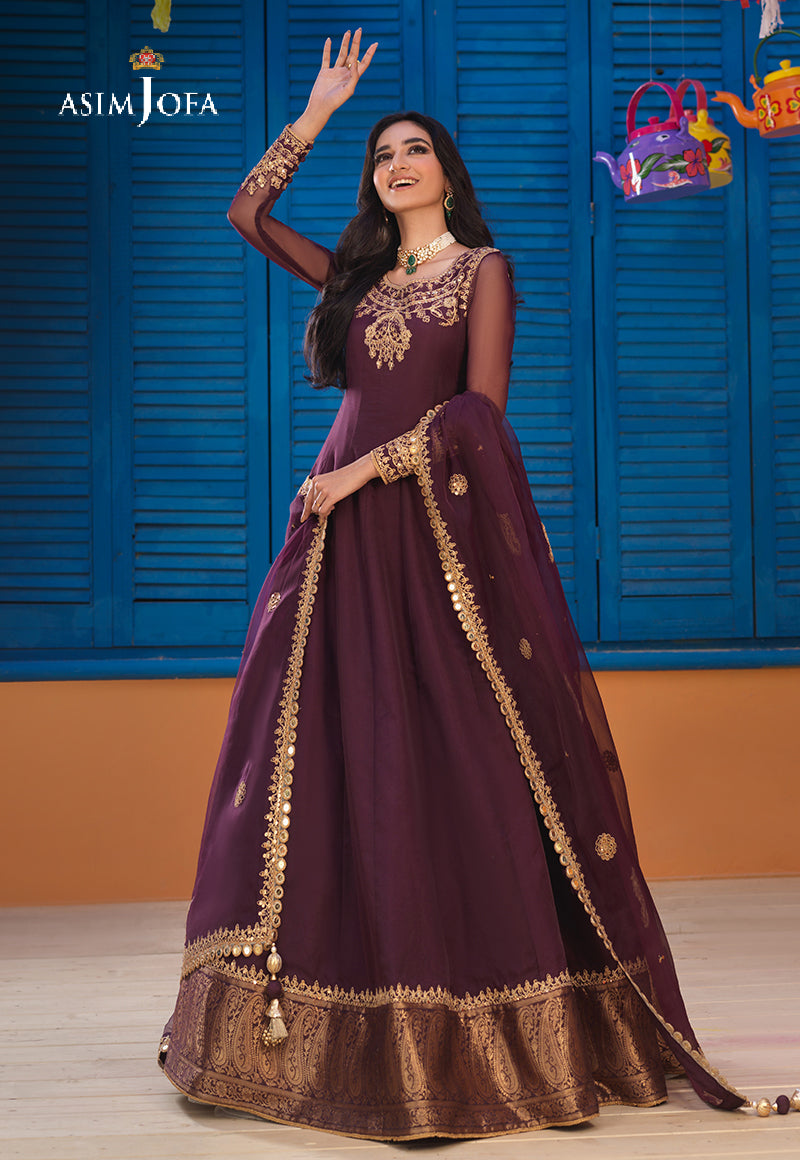 AJFC-73 EMBROIDERED ORGANZA 3 PCS