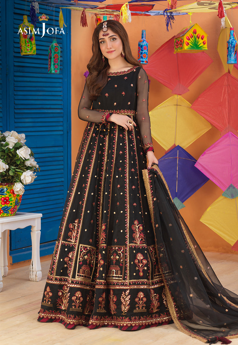 AJFC-57 EMBROIDERED ORGANZA 3 PCS