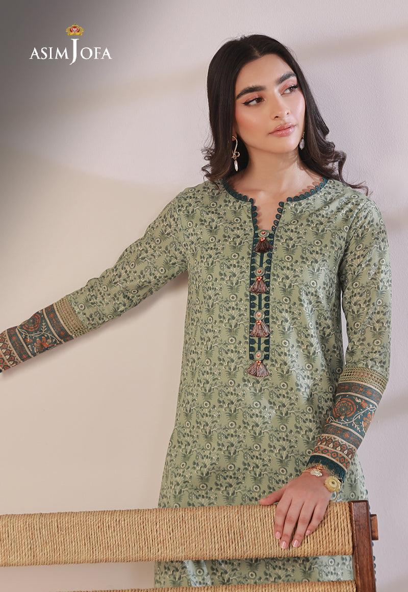AJULN-09 Embroidered Cotton Net Unstitched 3 Pcs
